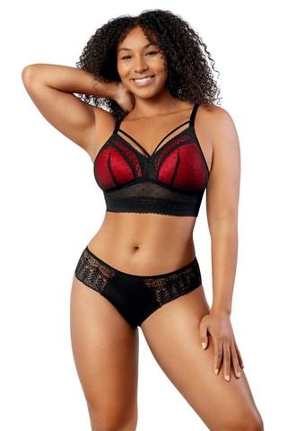 Bralette Mia Dot - Negro y rojo - Parfait