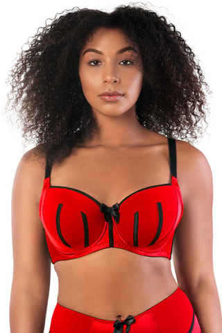 Sujetador con relleno Charlotte - Rojo y negro - Parfait