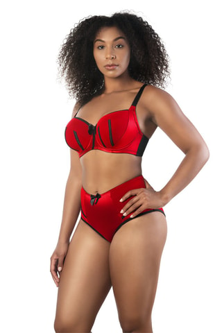 Sujetador con relleno Charlotte - Rojo y negro - Parfait