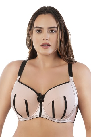 Sujetador con relleno Charlotte - Rosa y negro - Parfait