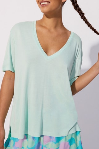 Camiseta de pijama Charliniz - Verde agua - Undiz