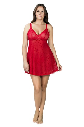 Picardías y tanga Lily - Rojo - Parfait
