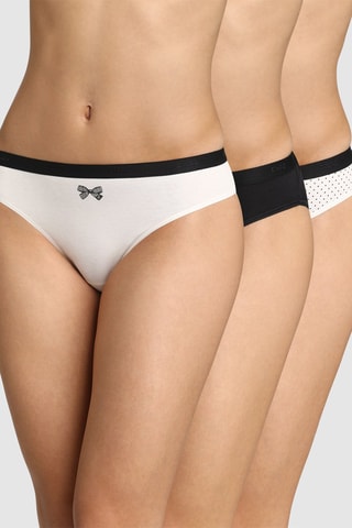 3 bragas Les Pockets - Negro y blanco - Dim