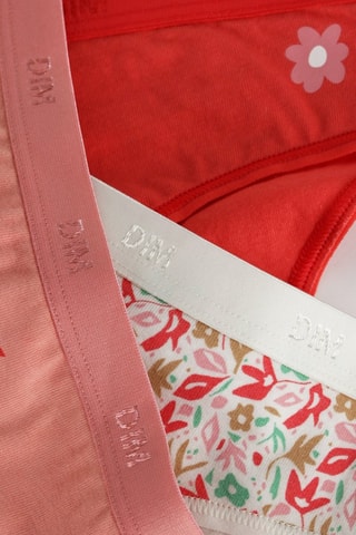 3 bragas Pockets Coton - Blanco, rosa y rojo - Dim