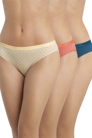 3 bragas Les Pockets Coton - Amarillo y rojo - Dim