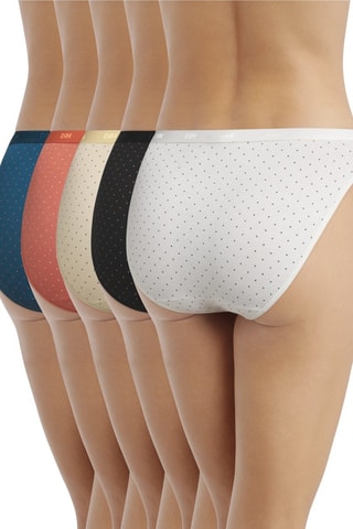 5 bragas Les Pockets Coton - Blanco y negro - Dim