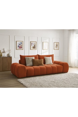 Canapé Everest - Orange - 3 places - En tissu texturé