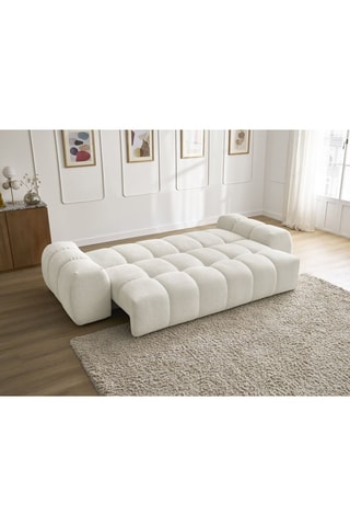 Canapé droit convertible Everest - Blanc - 3 places - En polyester - Couchage 153 x 197 cm