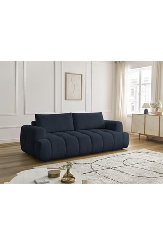 Canapé convertible Fuji - Gris foncé - 3 places - En tissu velours lisse