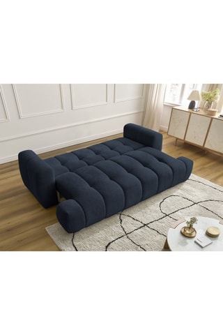 Canapé convertible Fuji - Gris foncé - 3 places - En tissu velours lisse