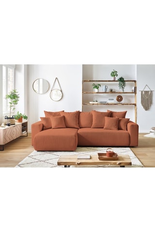 Canapé d'angle réversible convertible Envy - Terracotta - Couchage 231 x 130 cm