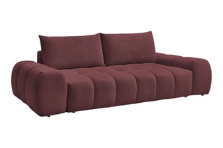 Canapé droit convertible Everest - Rouge - 3 places - En polyester - Couchage 153 x 197 cm