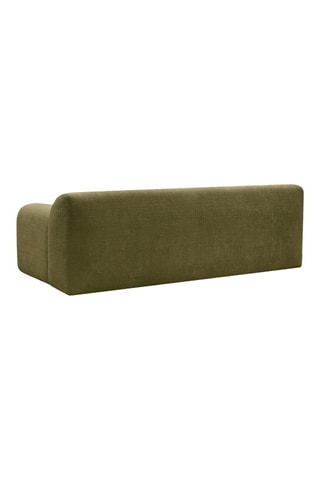 Canapé droit fixe Melisse - Vert kaki - 3 places - En tissu texturé 