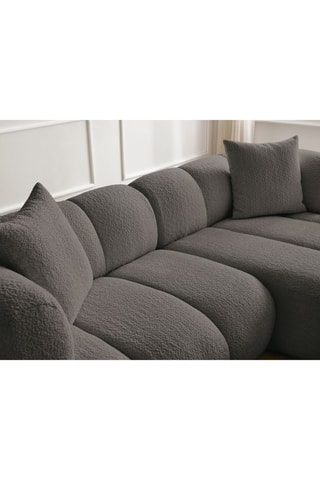 Canapé d'angle droit Pamira - Marron - 4 places - En tissu bouclette