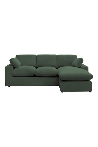 Canapé d'angle réversible Belair - Vert foncé - 3 places - En tissu velours côtelé