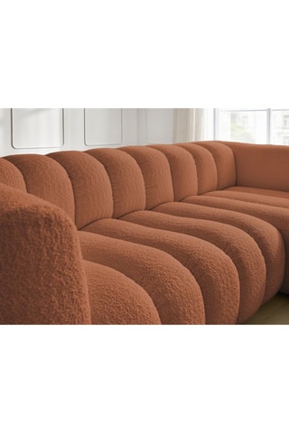 Canapé d'angle droit Talia - Orange - 4 places - En tissu bouclette