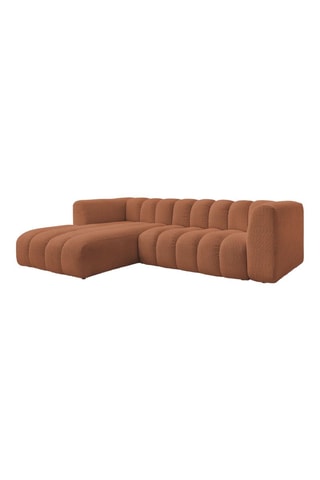 Canapé d'angle gauche Talia - Orange - 4 places - En tissu bouclette