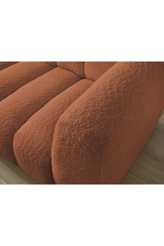 Canapé d'angle gauche Talia - Orange - 4 places - En tissu bouclette