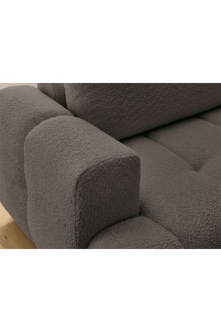 Canapé d’angle droit convertible Fuji - Marron - 4 places - En polyester