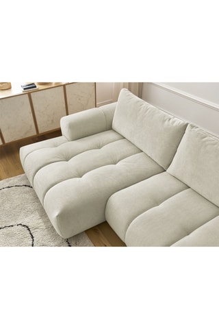 Canapé d’angle gauche convertible Fuji - Beige - 3 places - En polyester