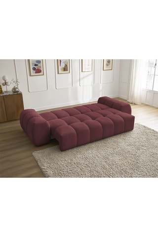 Canapé convertible Everest - Rouge - 3 places - En polyester