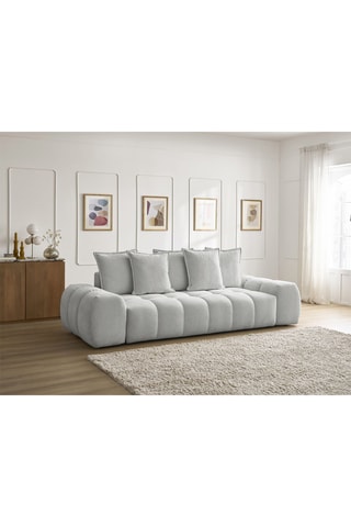 Canapé convertible Everest - Gris clair - 3 places - En polyester