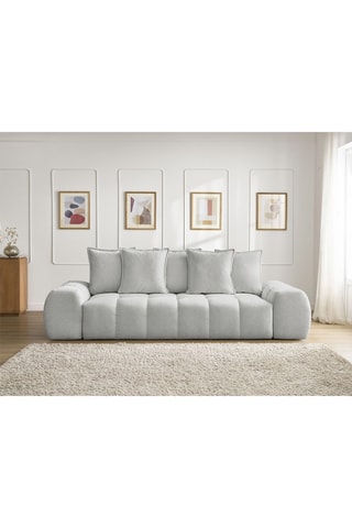 Canapé convertible Everest - Gris clair - 3 places - En polyester