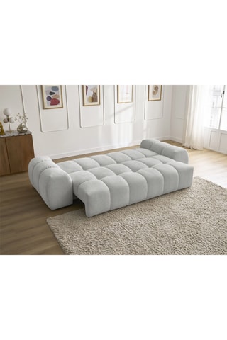 Canapé convertible Everest - Gris clair - 3 places - En polyester