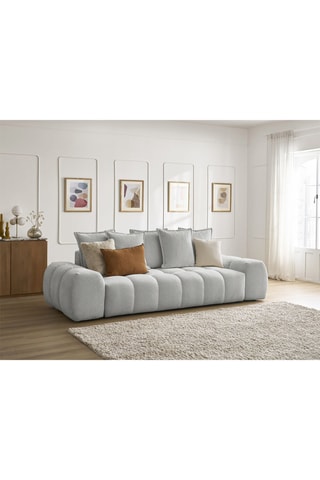 Canapé convertible Everest - Gris clair - 3 places - En polyester