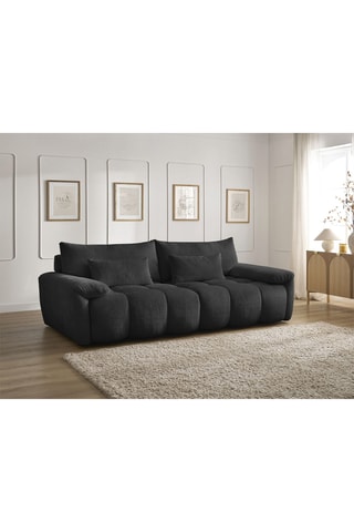 Canapé Ivane - Noir - 3 places - En polyester
