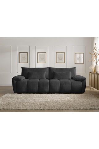 Canapé Ivane - Noir - 3 places - En polyester