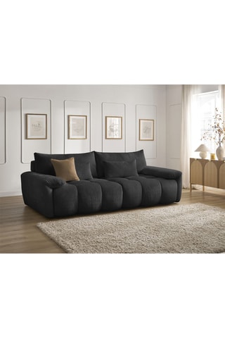 Canapé Ivane - Noir - 3 places - En polyester