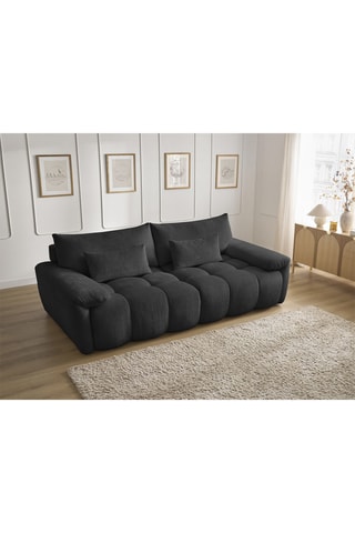 Canapé Ivane - Noir - 3 places - En polyester