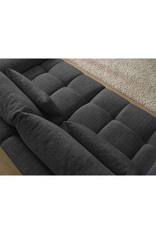Canapé Ivane - Noir - 3 places - En polyester