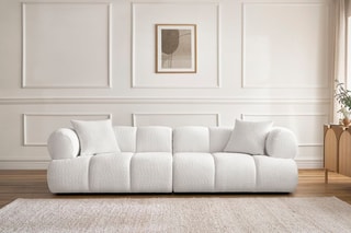 Canapé Pamira - Blanc - 3 places - En polyester