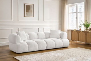 Canapé Pamira - Blanc - 3 places - En polyester
