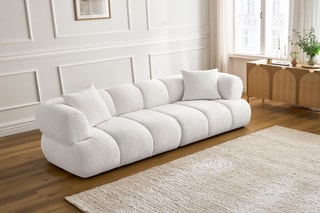 Canapé Pamira - Blanc - 3 places - En polyester