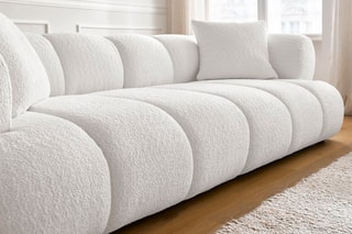 Canapé Pamira - Blanc - 3 places - En polyester