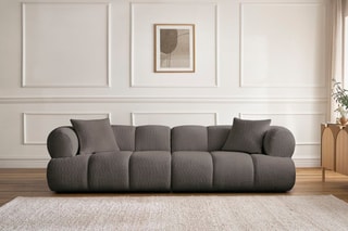 Canapé Pamira - Marron - 3 places - En polyester