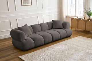 Canapé Pamira - Marron - 3 places - En polyester