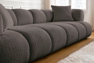 Canapé Pamira - Marron - 3 places - En polyester