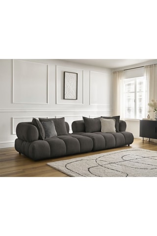 Canapé Alya - Marron - 4 places - En polyester