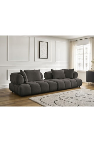 Canapé Alya - Marron - 4 places - En polyester