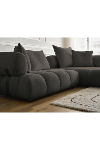 Canapé d’angle droit Alya - Marron - 4 places - En polyester