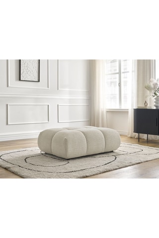 Pouf Alya - Beige - En tissu bouclette