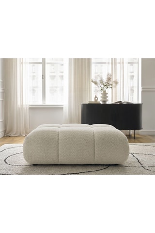 Pouf Alya - Beige - En tissu bouclette