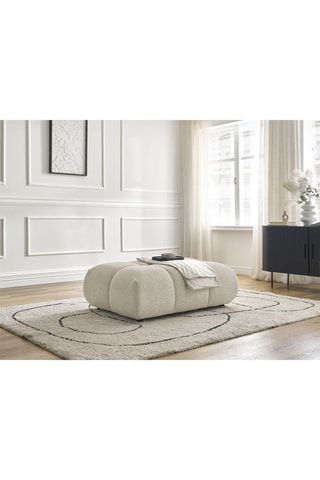 Pouf Alya - Beige - En tissu bouclette