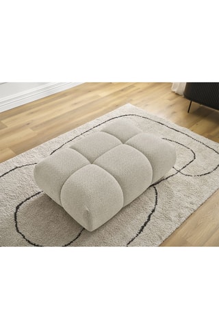 Pouf Alya - Beige - En tissu bouclette