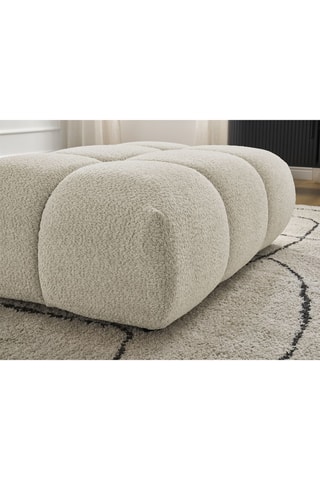Pouf Alya - Beige - En tissu bouclette