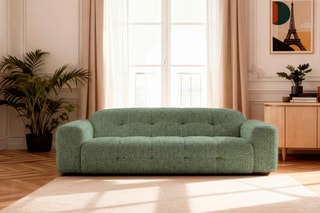 Canapé Laura - Vert clair - 3 places - En polyester et coton